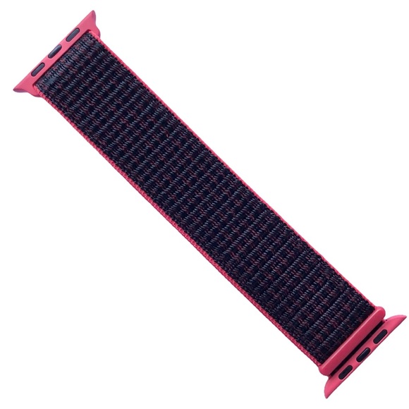 5/$20 NEW Nylon Sport Loop Band Apple Watch 44/45/49 mm Coral Black - Picture 2 of 8
